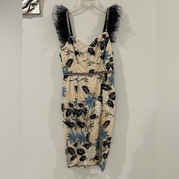 Lulus Show Stopper Cream Embroidered Sequin Bodycon Midi Dress - Picture 3 of 6